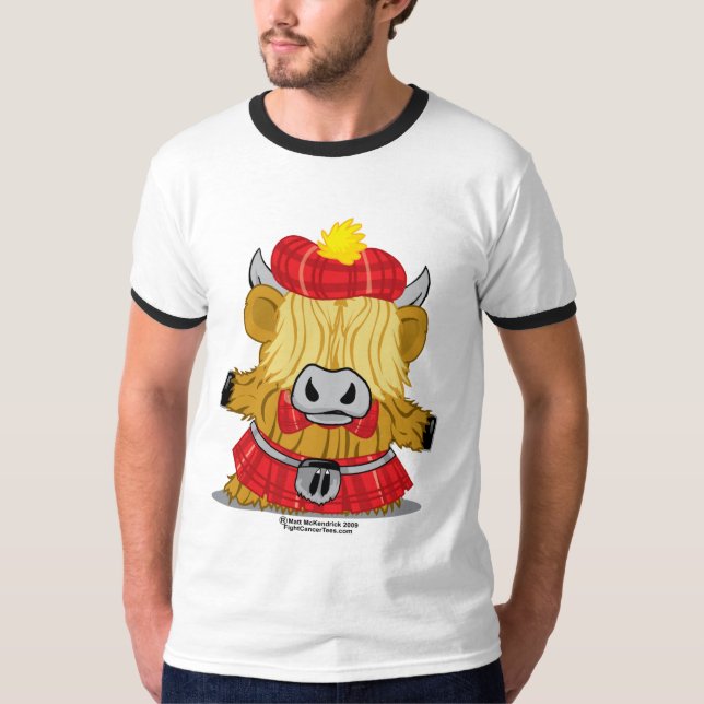 Hochland-Kuh-RotKilt T-Shirt (Vorderseite)