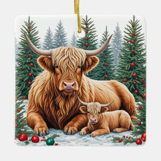 Hochland Kuh und Kalb Weihnachtsschmuck - Gemütlic