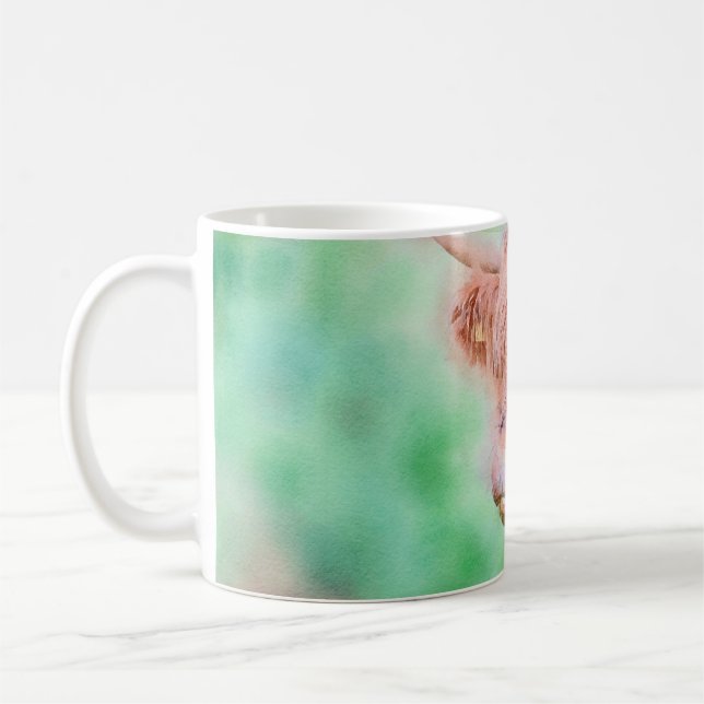 Hochland-Kuh-Wasserfarbe #1 Kaffeetasse (Links)