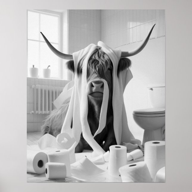 Hochland Kuhtoilettenpapier Mischief Bad Poster (Vorne)