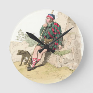 Hochland-Schäfer, 'vom Kostüm von Great Britain Runde Wanduhr