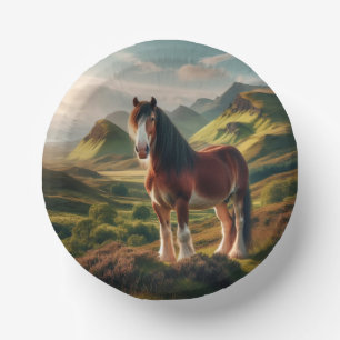 Hochland Schottland Clydesdale Pappteller