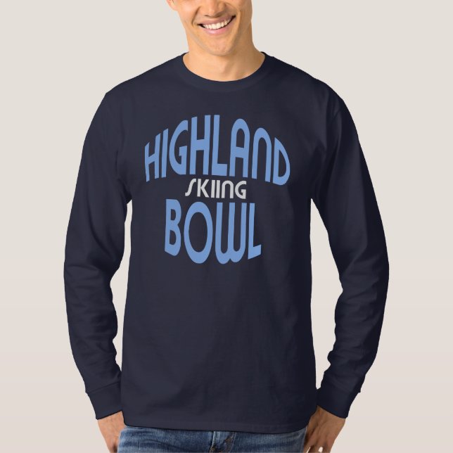 Hochland-Schüssel-Skifahren T-Shirt (Vorderseite)