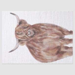 Hochlandkuh Aquarell Seidenpapier