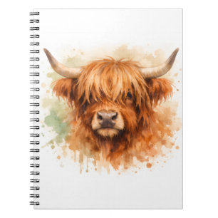 Hochlandkuh - Aquarell-Tiere Notizblock