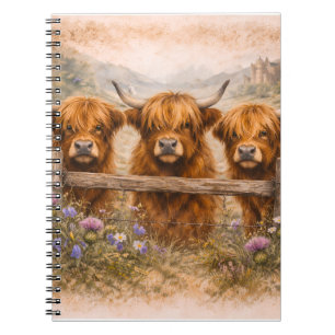 Hochlandkuh - Aquarell-Tiere Notizblock