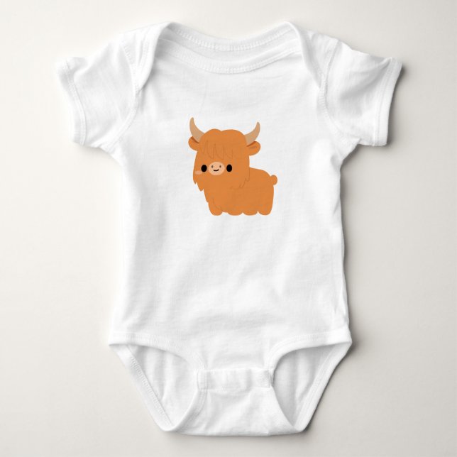 Hochlandkuh Baby Strampler (Vorderseite)
