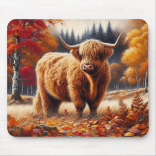 Hochlandkuh Herbstfarbe Mousepad
