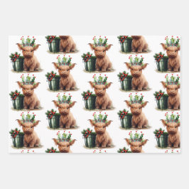 Hochlandkuh-Holly-Kronenpapier Geschenkpapier Set
