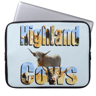 Hochlandkuh mit dem Logo für die Hochlandkuhbilder Laptopschutzhülle
