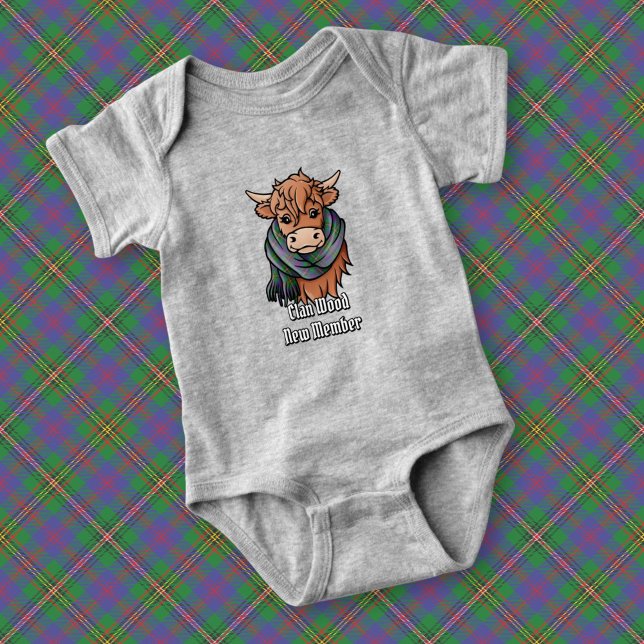 Hochlandkuh mit Tartan-Karpfen Baby Strampler (Von Creator hochgeladen)