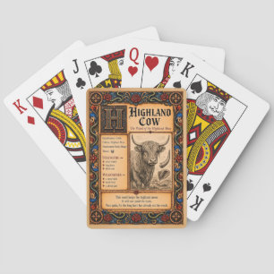 Hochlandkuh, mittelalterliche Bestiarien-Kunst Spielkarten