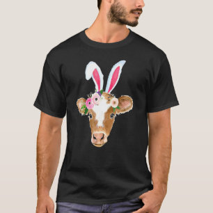 Hochlandkuh-Osterhase-Kuh-Mädchen-Ostertag-Fern T-Shirt