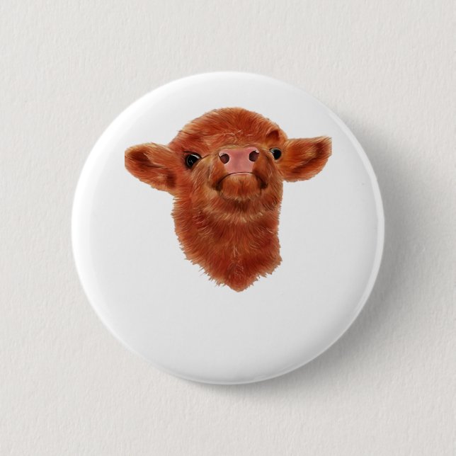 Hochlandkuh Oversifizierter T - Shirt Button (Vorderseite)
