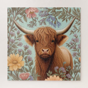 Hochlandkuh-Pastell, inspiriert von floralen Muste