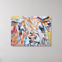 Hochlandkuh-Porträt Neo-Expressionist
