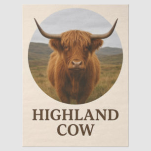 Hochlandkuh-Porträtposter mit "Highland Cow"  Seidenpapier
