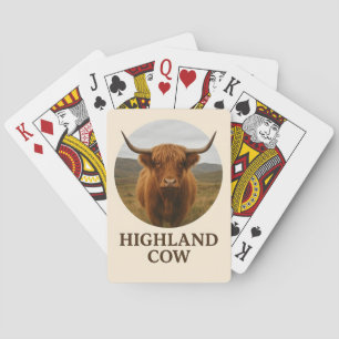 Hochlandkuh-Porträtposter mit "Highland Cow" Spielkarten