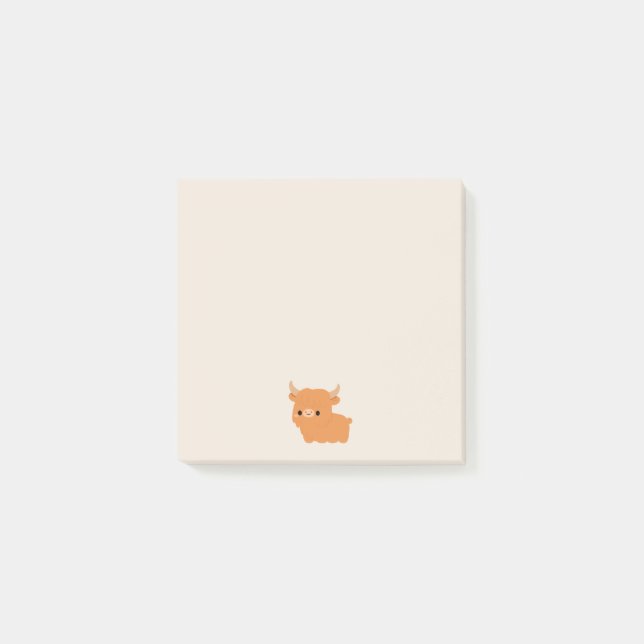 Hochlandkuh Post-it Klebezettel (Vorderseite)