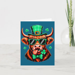 Hochlandkuh Shamrock St. Patricks Tag irische Frau Karte