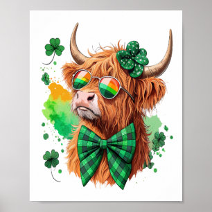 Hochlandkuh St Patrick�s Png, Glückskuh Poster