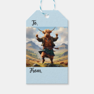 Hochlandkuh tanzt das Hochland Fling, Geschenkanhänger