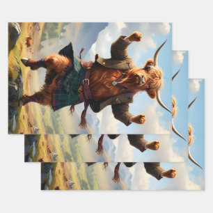Hochlandkuh tanzt das Hochland Fling, Geschenkpapier Set