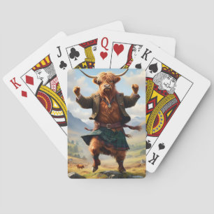Hochlandkuh tanzt das Hochland Fling, Spielkarten