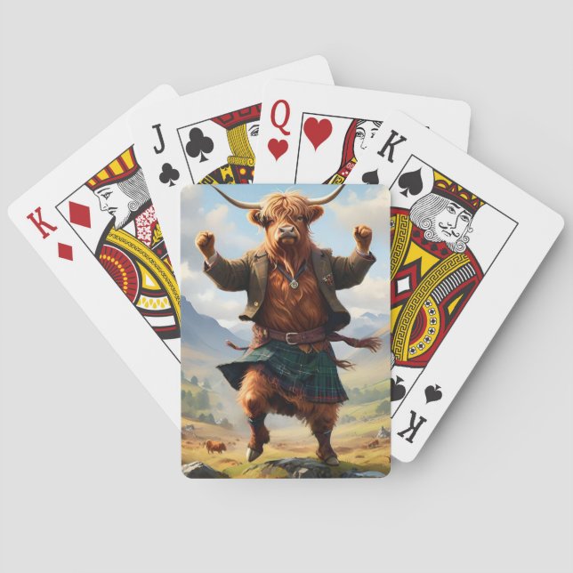 Hochlandkuh tanzt das Hochland Fling, Spielkarten (Rückseite)