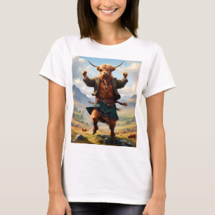 Hochlandkuh tanzt das Hochland Fling, T-Shirt
