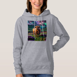 Hochlandkuh unter dem Drei-Stufen-Shirt der Sterne Hoodie