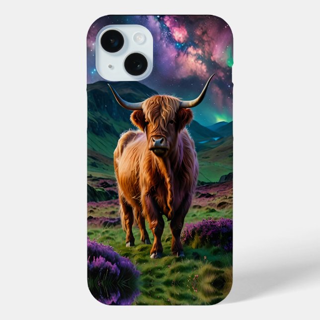 Hochlandkuh unter den Sternen Case-Mate iPhone Hülle (Rückseite)