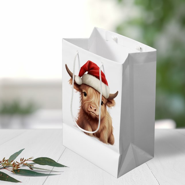 Hochlandkuh-Weihnachtsgeschenktasche Mittlere Geschenktüte (Von Creator hochgeladen)