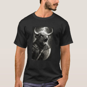 Hochlandkuh Wikinger Krieger Fantasy T-Shirt