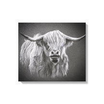 Hochlandkuh-Wrapped Canvas Print