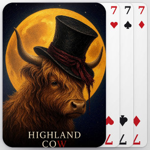 Hochlandkuh Zylinderhut Gothic Surreal Spielkarten