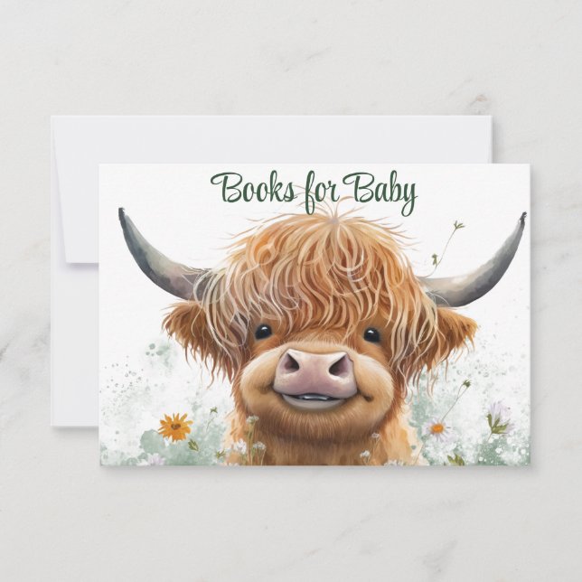 Hochlandkuhbücher für Babys RSVP Karte (Vorderseite)