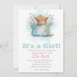 Hochlandkuhdusche Wildblume Einladung