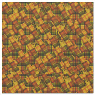 Hochlandkühe in kreuz/quer durch das Tartan-Design Stoff