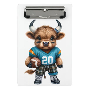 Hochlandkühe und Football Mini Klemmbrett