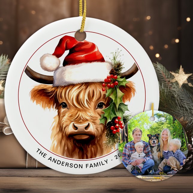 Hochlandkuhfestivals Foto Farm Weihnachten Keramik Ornament (Von Creator hochgeladen)