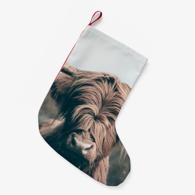 Hochlandkuhportrait Kleiner Weihnachtsstrumpf (Vorderansicht (hängend))