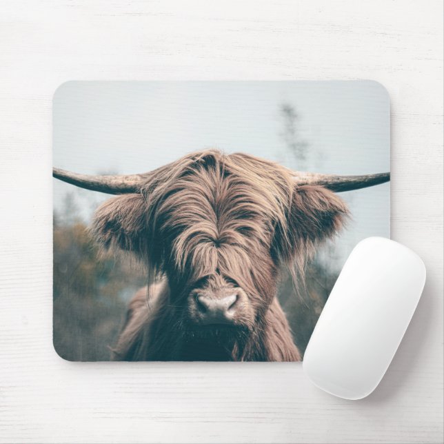 Hochlandkuhportrait Mousepad (Mit Mouse)