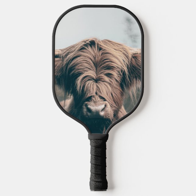 Hochlandkuhportrait Pickleball Schläger (Vorderseite)
