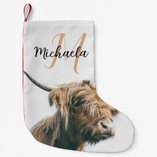 Hochlandportrait individuelle Name Kleiner Weihnachtsstrumpf
