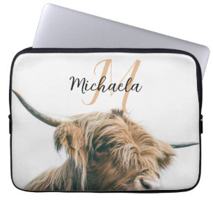 Hochlandportrait individuelle Name Laptopschutzhülle