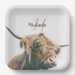 Hochlandportrait individuelle Name Pappteller