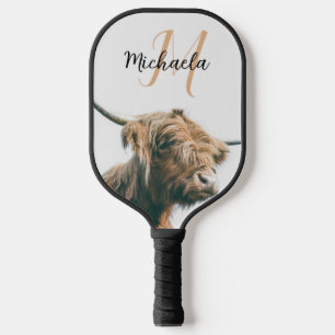Hochlandportrait individuelle Name Pickleball Schläger