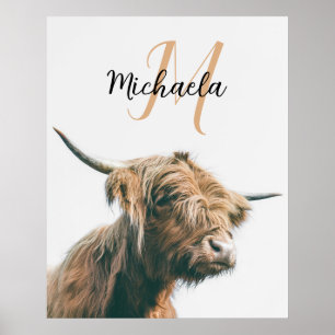 Hochlandportrait individuelle Name Poster