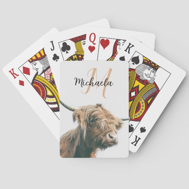 Hochlandportrait individuelle Name Spielkarten (Rückseite)